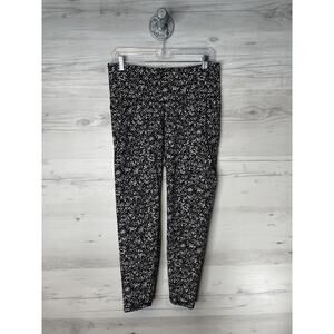 Old Navy Active Powersoft Leggings Womens XL Black White Speckle Print High Rise